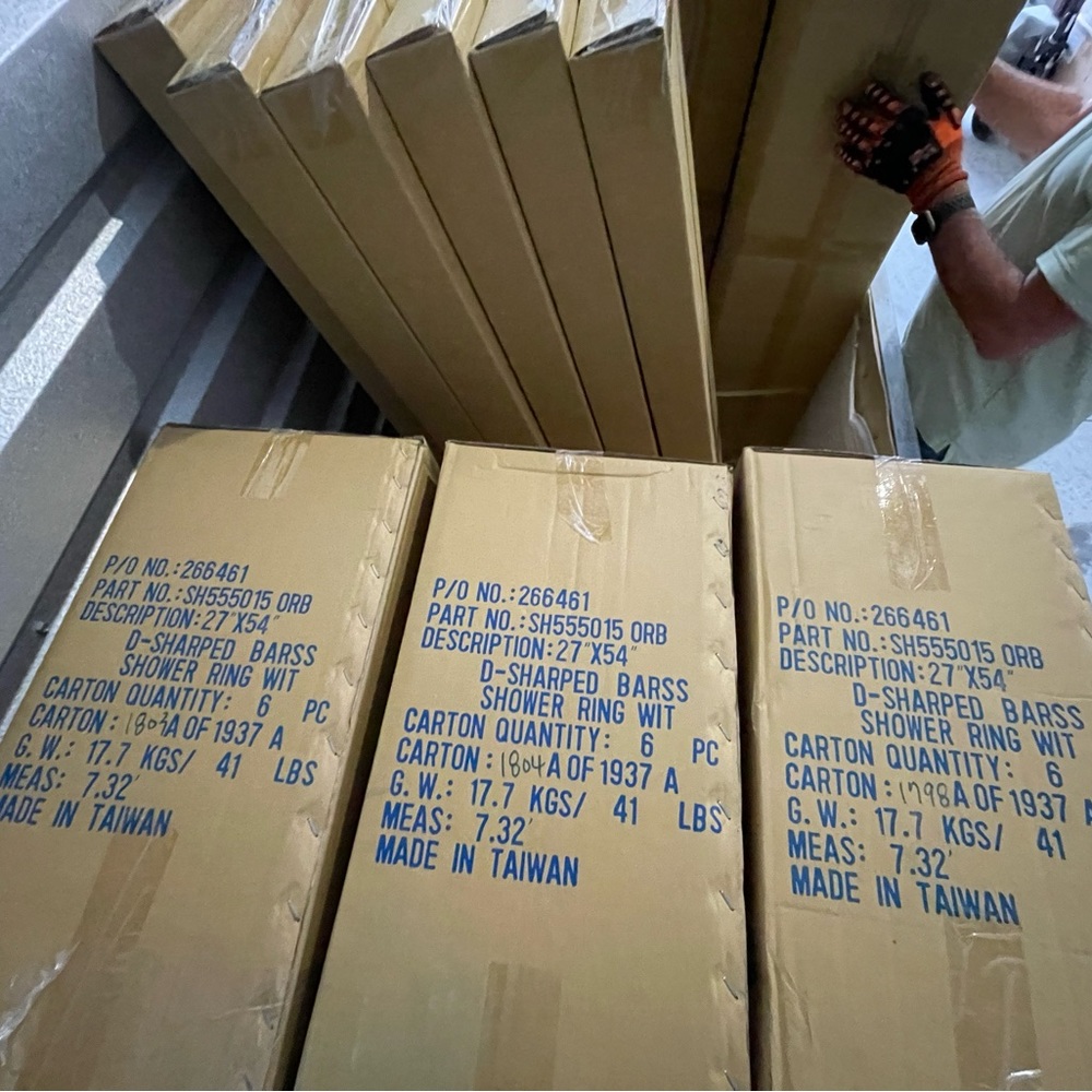 Signature  60" Curved Double Solid Brass Shower Curtain Rod WITH Flanges bronze